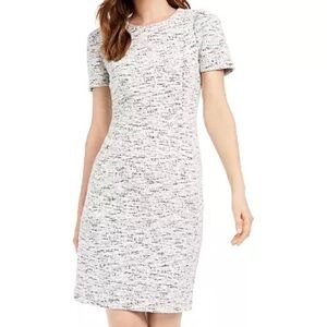 Calvin Klein White and Gray Mini Dress